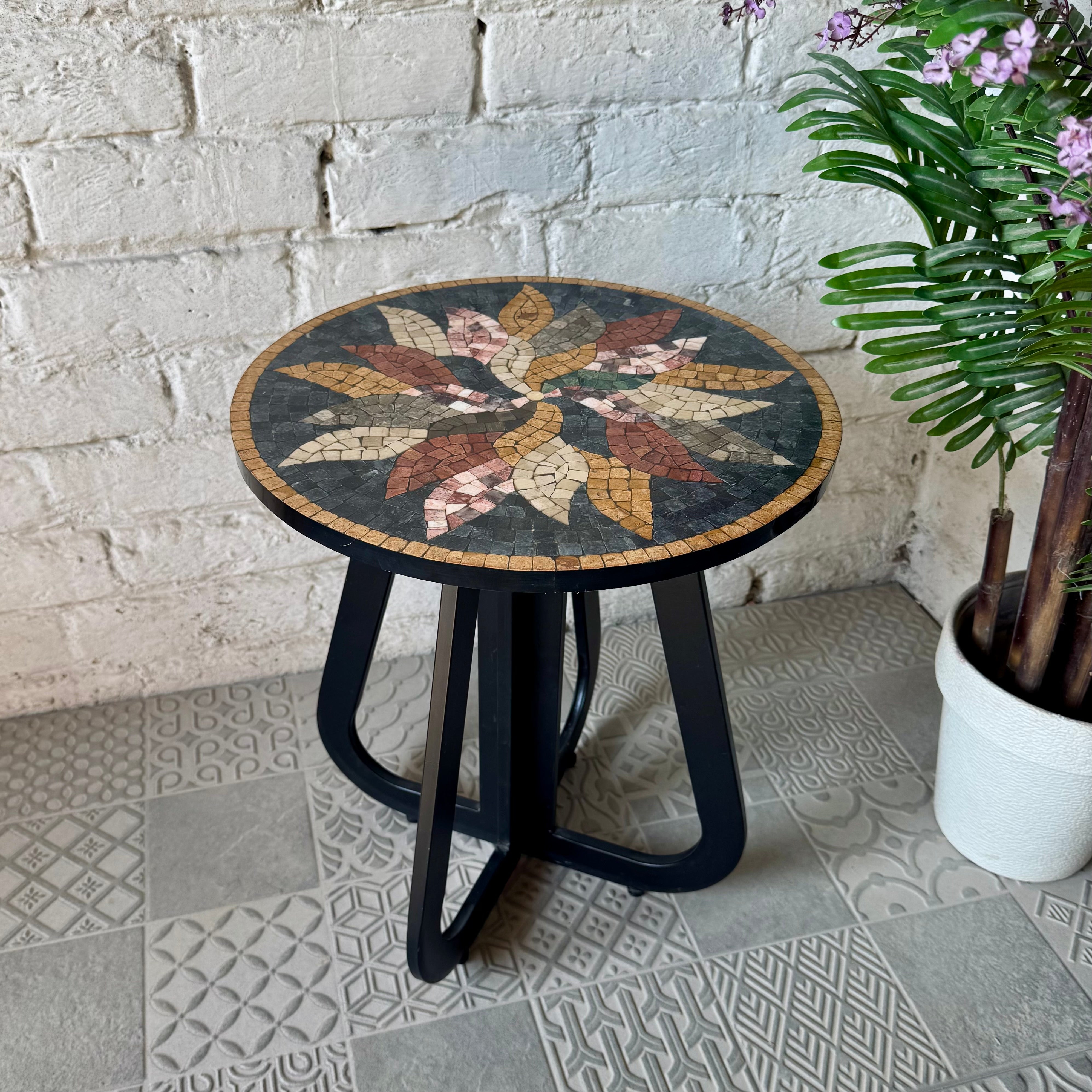 Dark Floral Harmony Mosaic Coffee Table